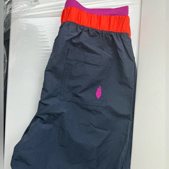 Free People FP Movement Sun Daze Board Shorts Navy Combo Colorblock S NWOT
